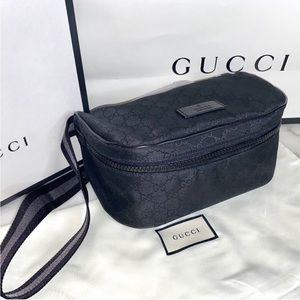New Gucci black nylon GG waist bag (Fanny pack)